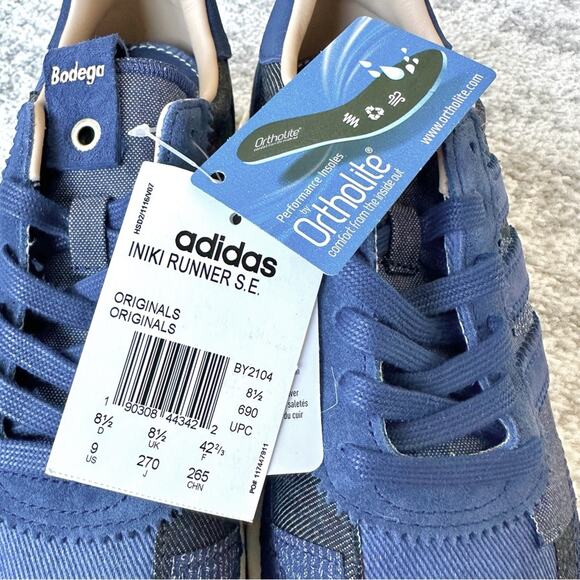New adidas x END. x Bodega x Iniki Runner 2017 Blue Denim Patchwork Size 9 - Picture 4 of 13